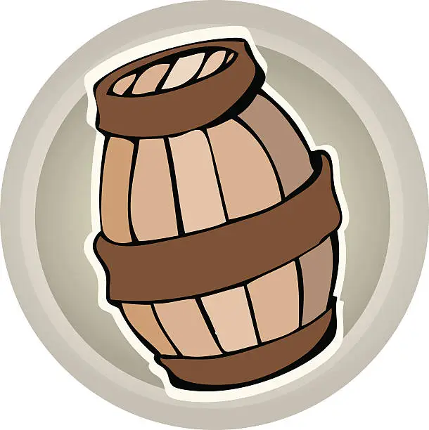 Vector illustration of Wooden Barrel