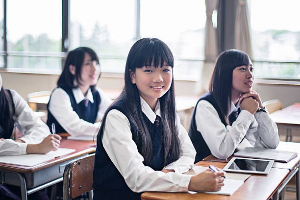 istock Japanese student girl at school 475840870
