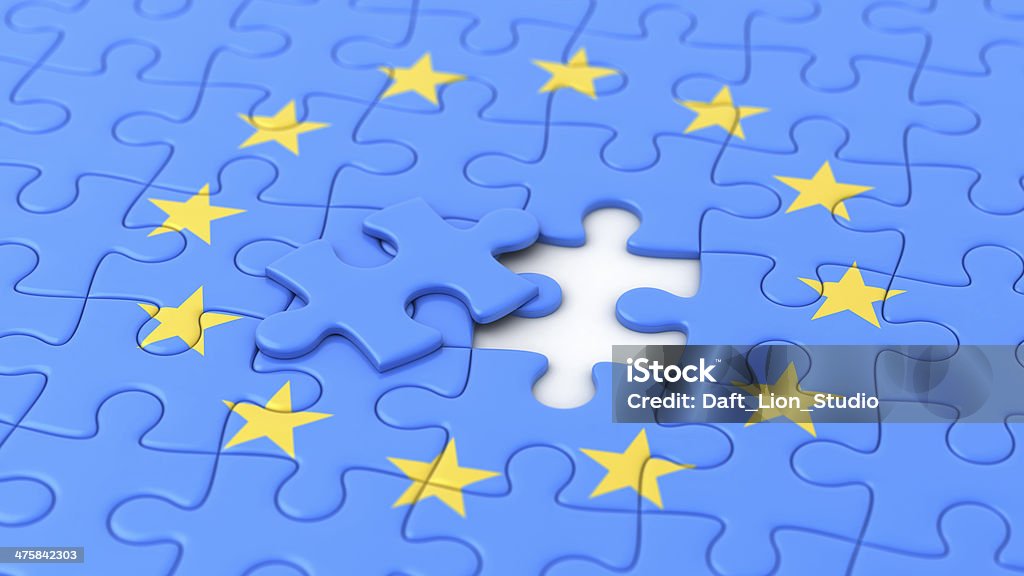 Puzzle with EU flag  European Union Stock Photo