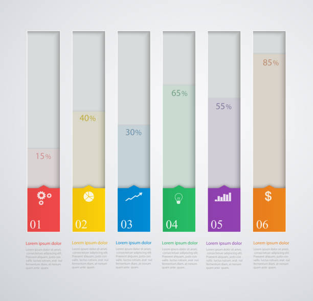 infografiki szablon ze stopniową struktury, 3d kolumny wzrostu - stepwise stock illustrations