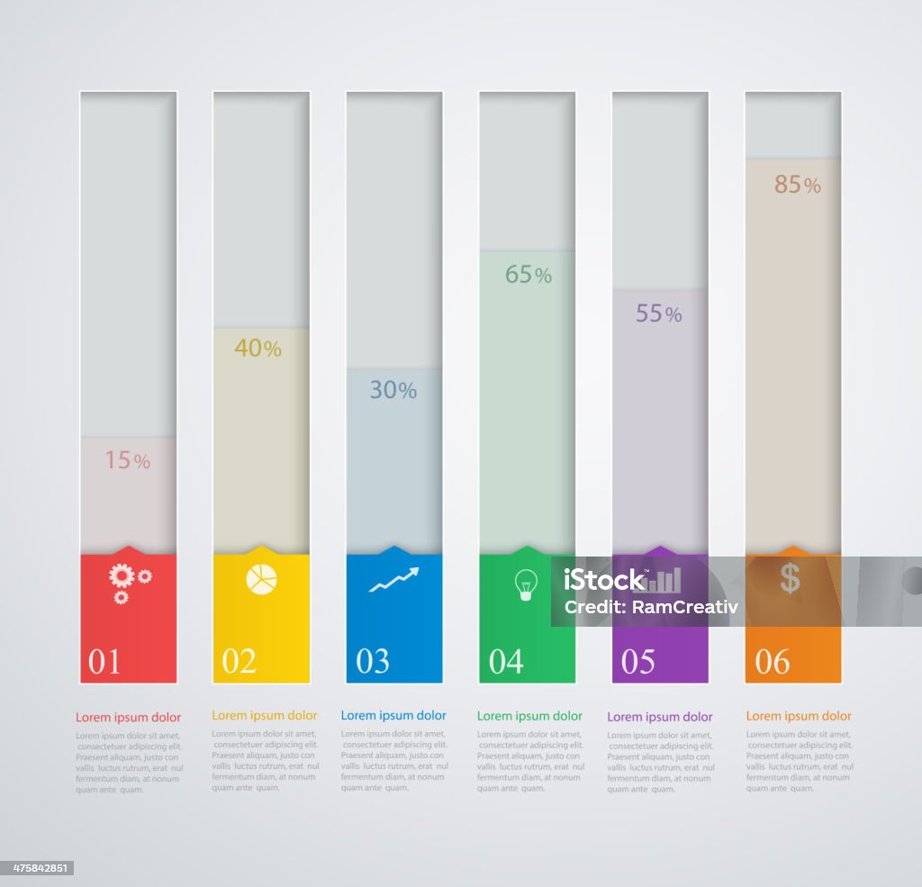 Infographics Template With Stepwise Structure 3d Columns Of Growth ...