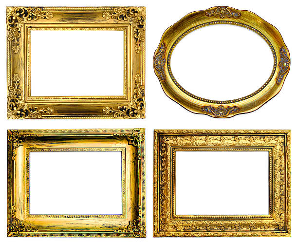istock antique gold frame on the white background 475843809