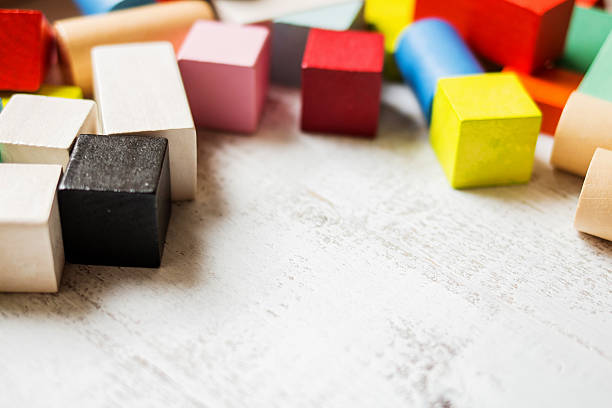 istock Frame of toy colored wooden bricks 475845498