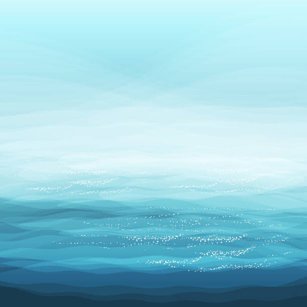 abstract design creativity background of blue sea waves, vector illustration - ocean stock illustrations