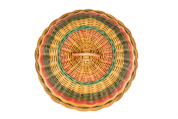 Close-up of traditional Chinese rattan baskets and bowls