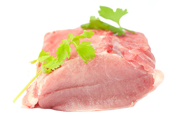 istock Fresh raw pork ,Isolated on white background. 475851547