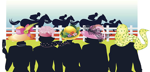 women horse race c - 2011 stock illustrations