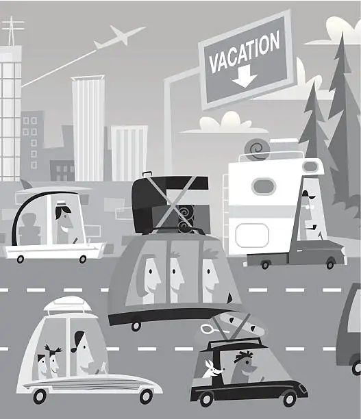 Vector illustration of Vacation Traffic