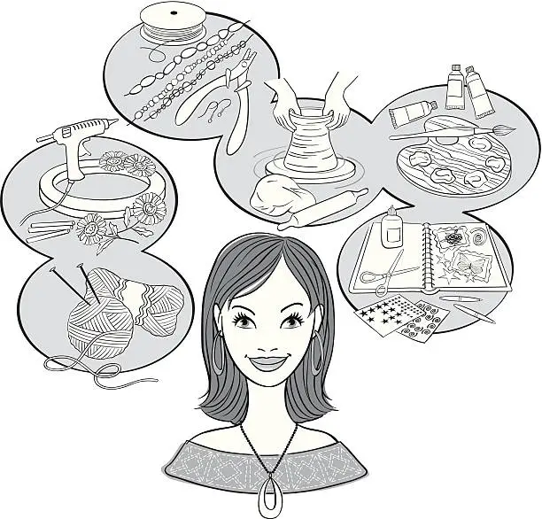 Vector illustration of Woman Craft Ideas