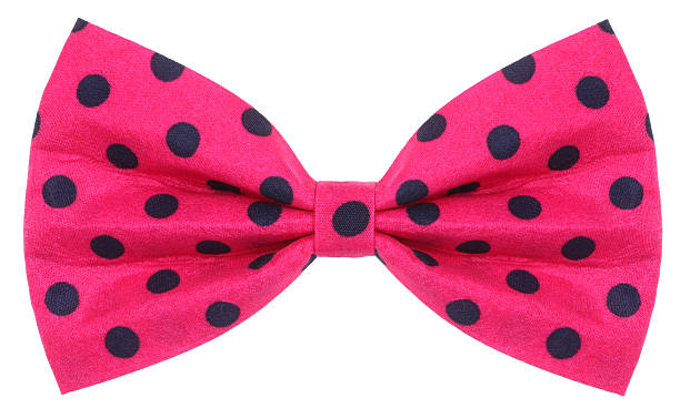 istock Hair bow tie pink with dark blue dots 475854220