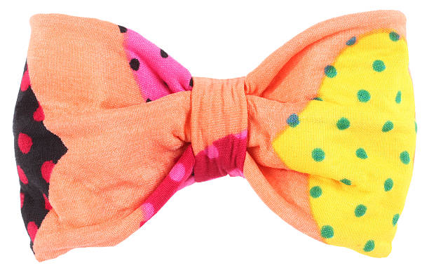 istock Hair bow tie orange with colorful multicolor details 475854408