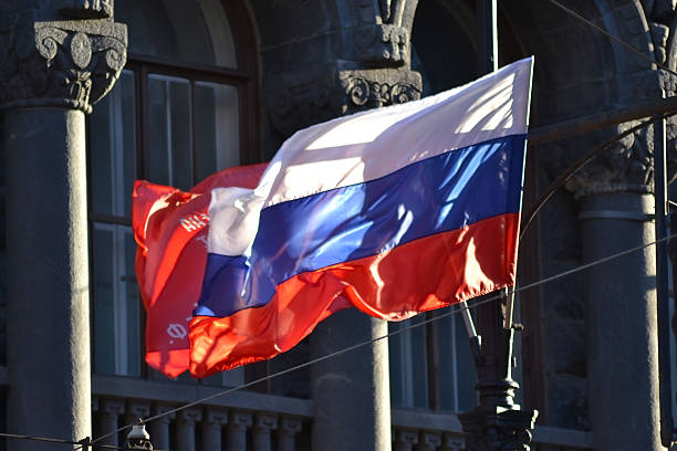 istock Flags in honor of Victory Day. 475855906