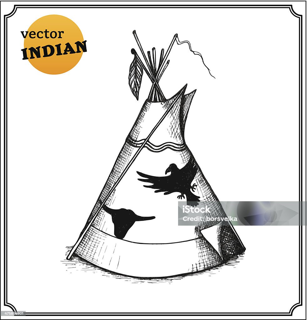 Indians teepee Indians tipi. Isolated on white background. Vector. EPS10 Canadian Culture stock vector