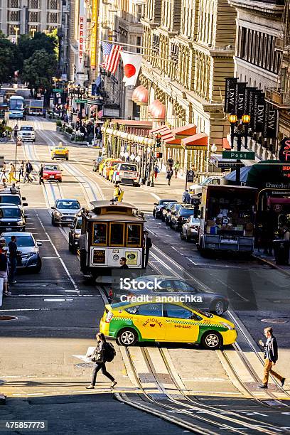 Powell Street San Francisco Ca Usa Stock Photo - Download Image Now - Architecture, Cable Car, California