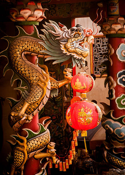 istock Red and Yellow Dragon in Thailand. 475859596