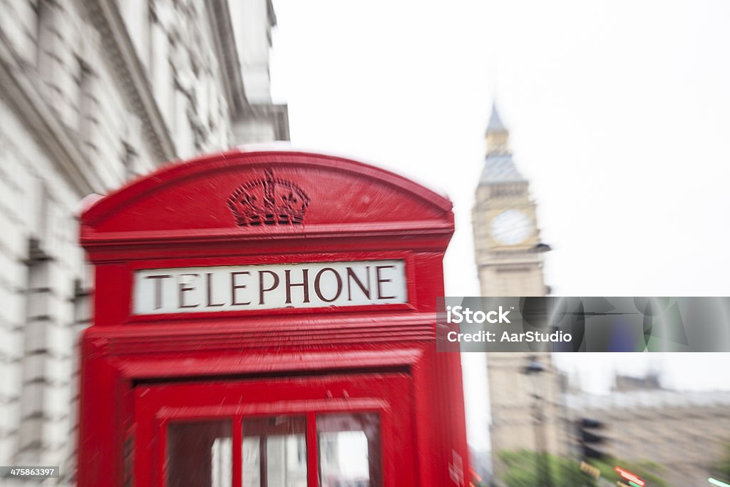 London street London telephone box and Big Ben in background. Architecture Stock Photo