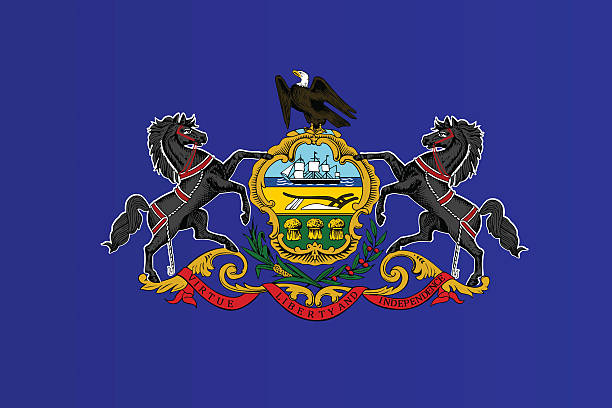 Flag of Pennsylvania Flag of Pennsylvania us state flag stock illustrations