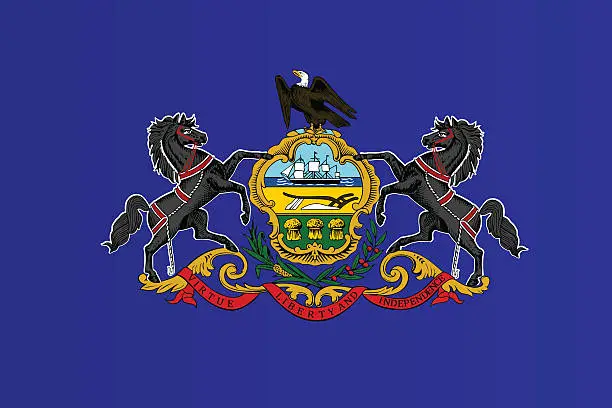 Vector illustration of Flag of Pennsylvania