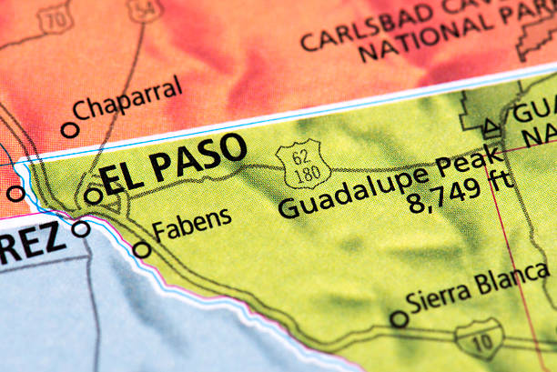 istock Map of El Paso, Texas State in USA 475865348