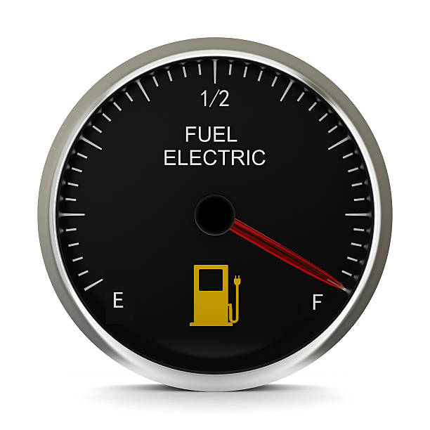 elektrofahrzeug batterie gauge - stromstecker grafiken stock-fotos und bilder