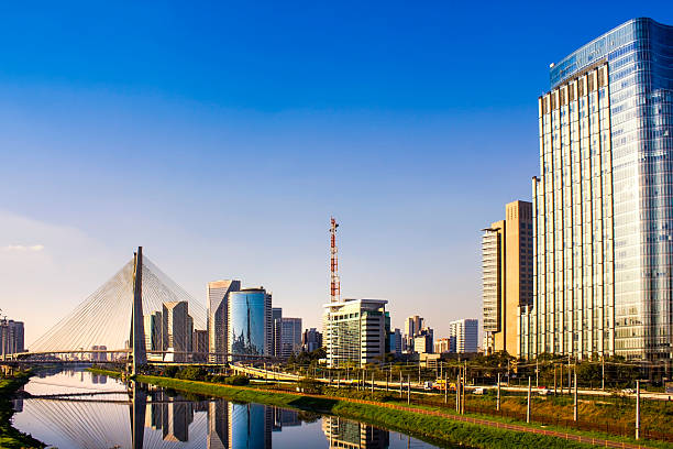 istock Famous cable-stayed bridge at Sao Paulo city. 475870192