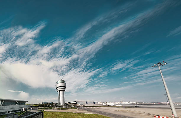 Landscape view of an empty airport outside building due to coronavirus outbreak travel restrictions. Due to the coronavirus outbreak, one of the busiest airports, Miami International airport (MIA), goes emptiness, on 27 December 2020.