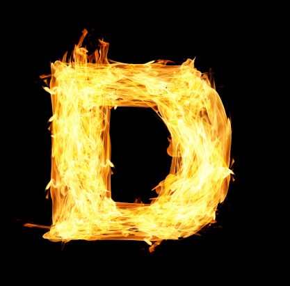 letter A made from fire