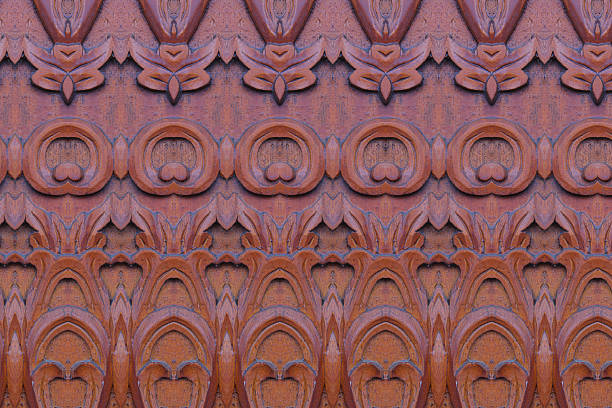 istock Carved wood wall close 475873934