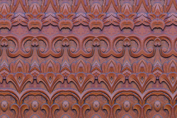 istock Carved wood wall close 475873938
