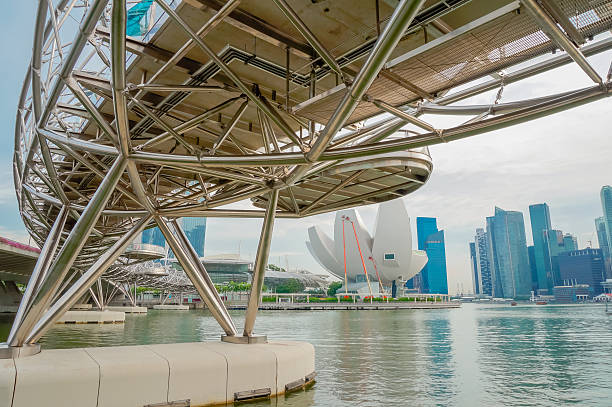 istock helix bridge at marina bay, singapore 475875954