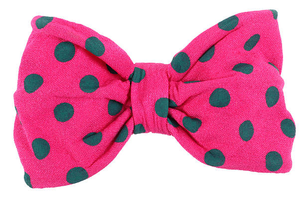 istock Hair bow tie pink with blue dots 475879570