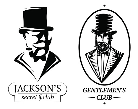 set of vector logo templates for gentlemen's club