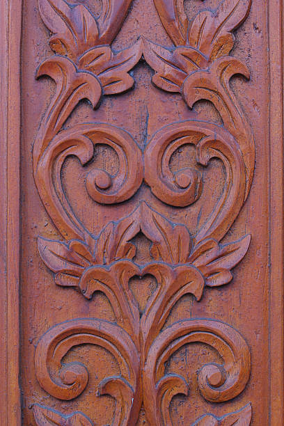 istock Carved wood wall close 475882570