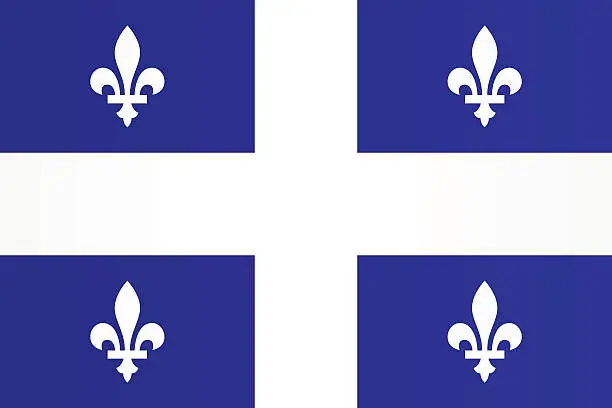 Vector illustration of Flag of Quebec