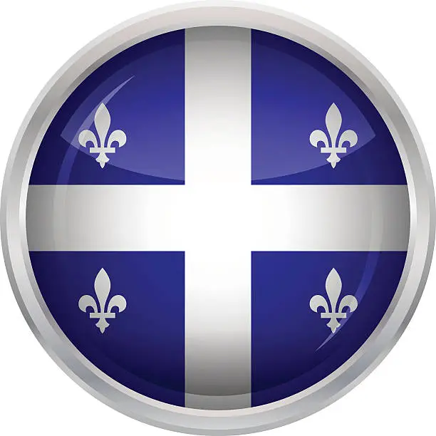 Vector illustration of Flag of Quebec