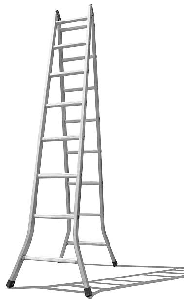 istock steel material ladder with shadow  and white background 475883902