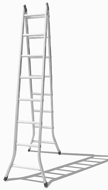 istock steel material ladder with shadow  and white background 475885324