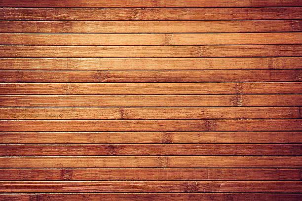 Tropical vintage bamboo wall Horizontal retro brown  bamboo tropical background. Obsolete texture boat deck stock pictures, royalty-free photos & images