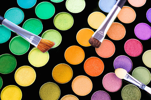 Make up. Cosmetics. Eye-shadow pallete with blushes.