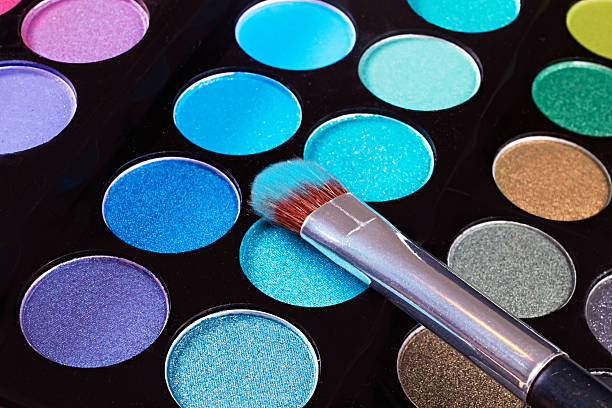 Make up. Cosmetics. Eye-shadow pallete with blushes.