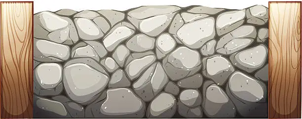 Vector illustration of Stone wall