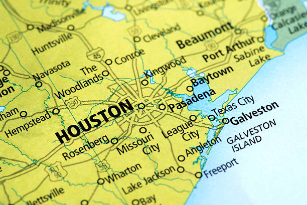 istock Map of Houston, Texas State in USA 475887216