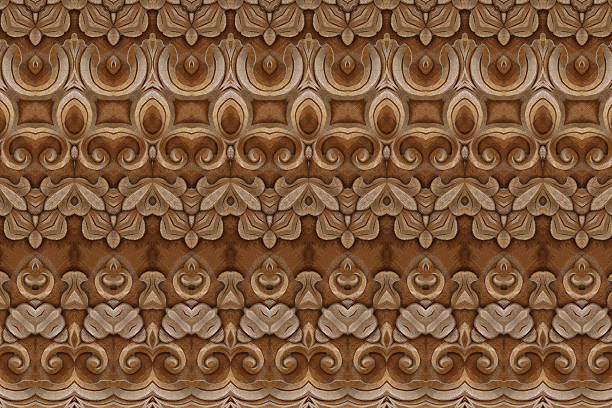 istock Carved wood wall close 475888070