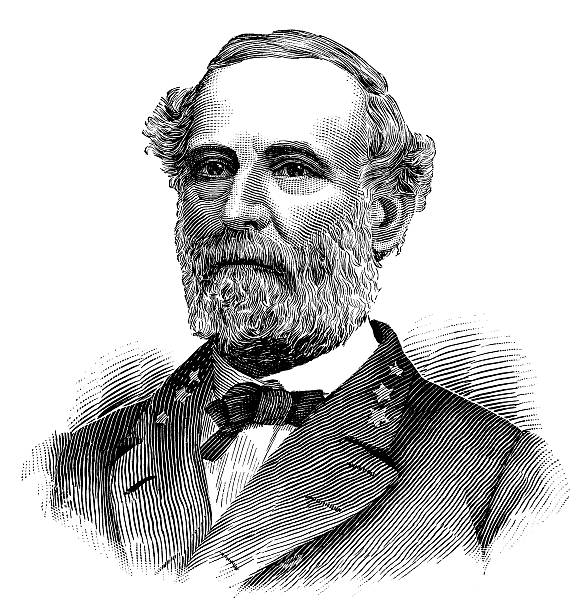 Robert E. Lee,Commander at confederate army of Northern Virginia. Portrait of general Robert E. Lee (1807-1870) the general lee stock illustrations