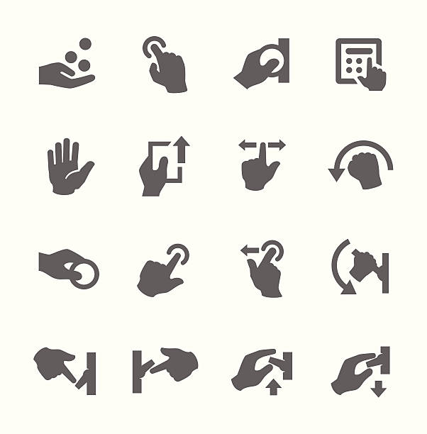 Hands icons Simple set of hands related vector icons for your design. resize stock illustrations