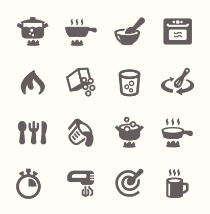 Simple set of cooking related vector icons for your design