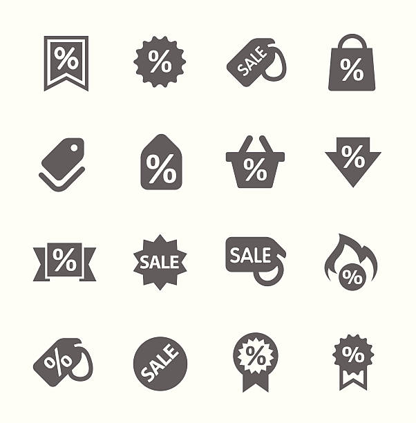 Discount tags icons vector art illustration