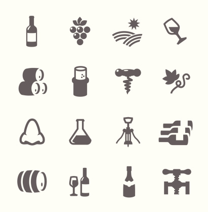 Simple set of Wine related vector icons for your design or application.