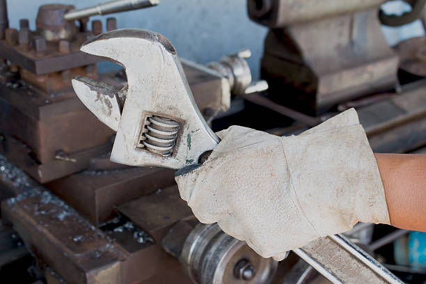 istock Locking pliers in the mechanics hand. 475889096