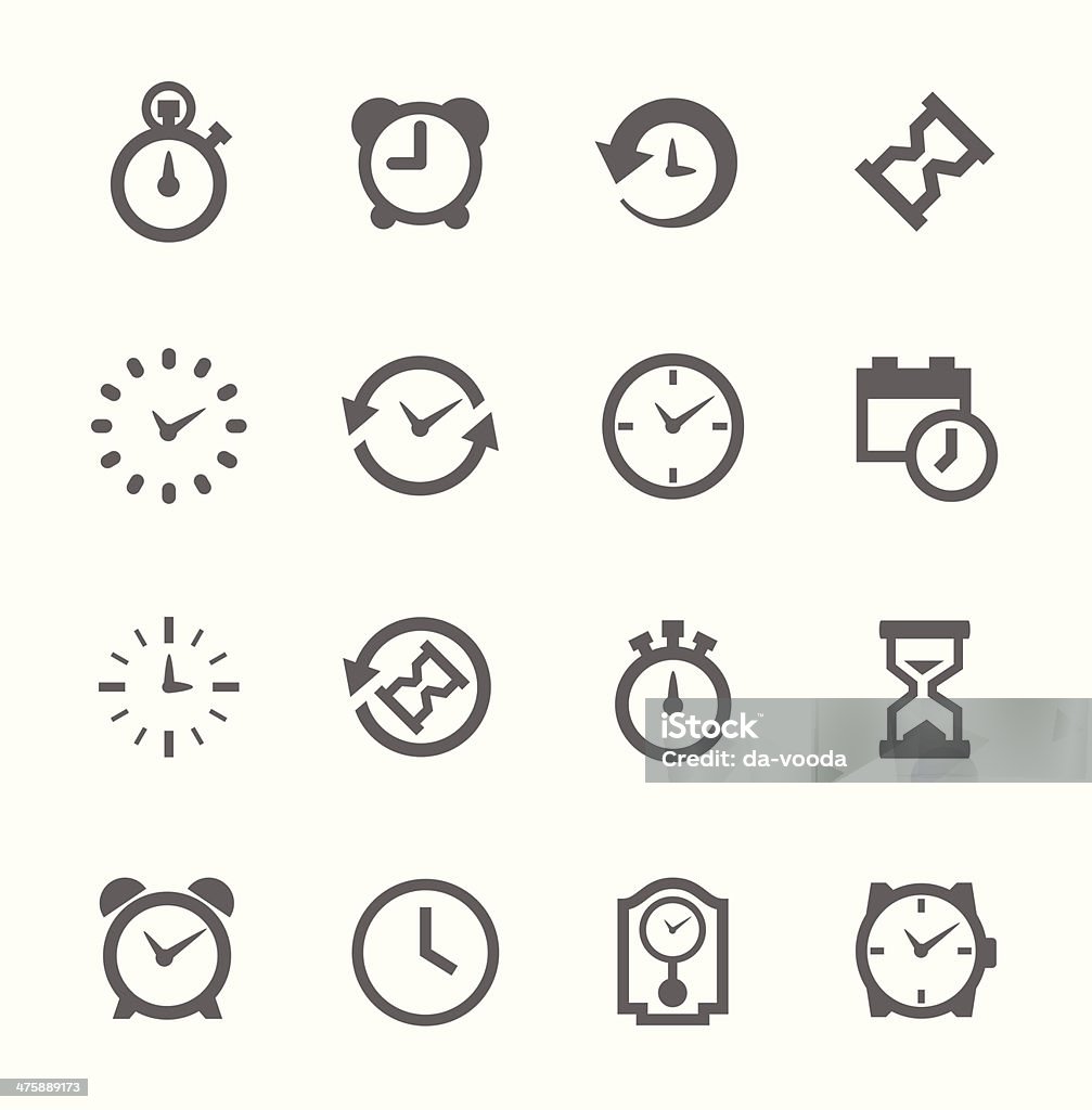 Simple Icon set related to Time Simple set of Time related vector icons for your design or application. Icon Symbol stock vector